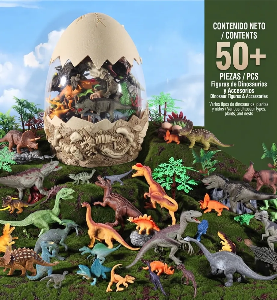JUEGO DE 50 PIEZAS DE HUEVOS DE DINOSAURIO