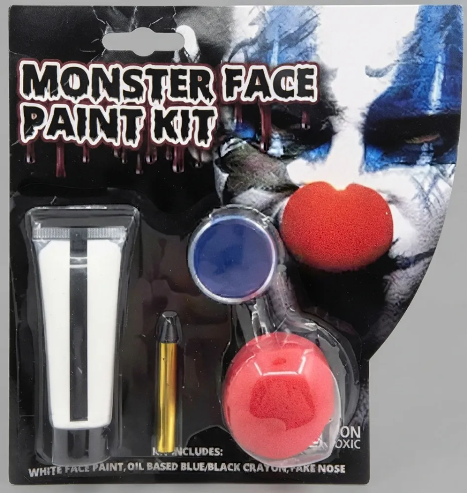 PINTURA BLANCA PAYASO CON NARIZ PFM-F22-2