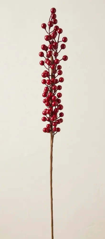 RAMA ARTIFICIAL DE BAYAS ROJAS ALARGADA 56CM DE ALTO