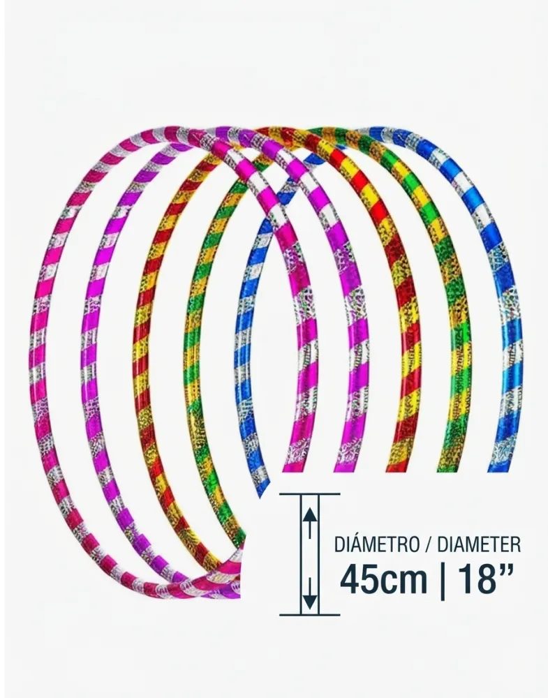 ARO DE HULA-HULA CON UN DISEÑO DE RAYAS EN ESPIRAL DE 45CM/18"