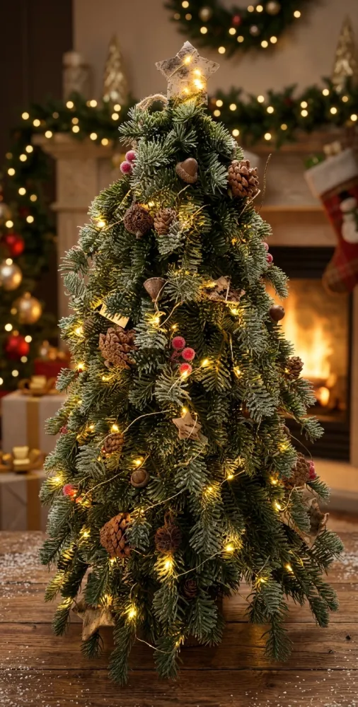 ÁRBOL DE NAVIDAD ARTIFICIAL DE MESA DECORADO CON LUCES LED DE 75CM