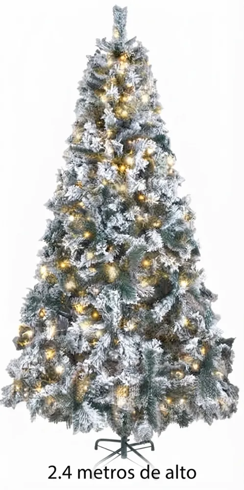 ARBOL DE NAVIDAD CON LUZ LED - 2.4 METROS DE ALTO 