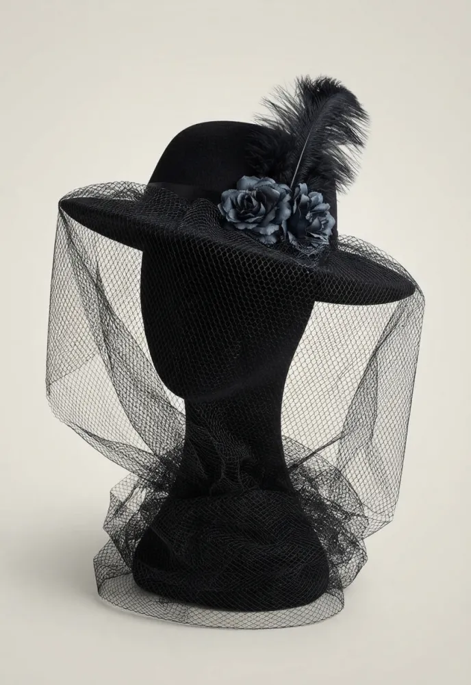 SOMBRERO DE CATRINA O DE ESTILO GOTICO FORMAL