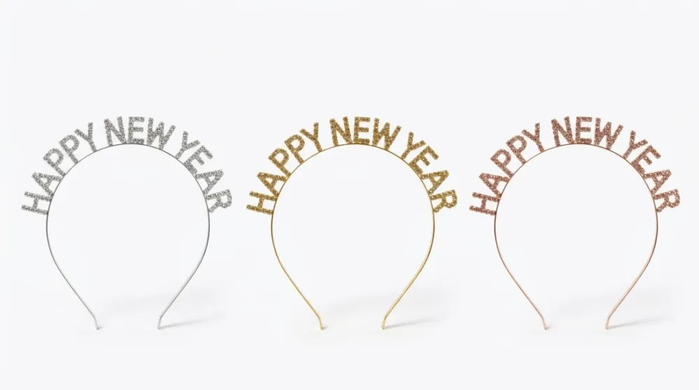 DIADEMA HAPPY NEW YEAR CON PIEDRITAS DORADO-PLATA PFM-10167202