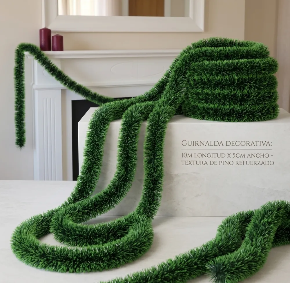  GUIRNALDA DE NAVIDAD DORDE VERDE CLARO 10MX5CM