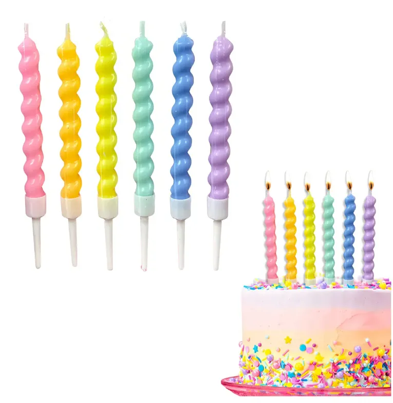 VELAS CANDELINE MULTICOLOR CILÍNDRICAS 6 PIEZAS