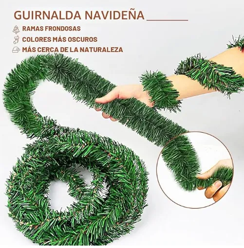  GUIRNALDA DE NAVIDAD VERDE BOSQUE 10MX9CM