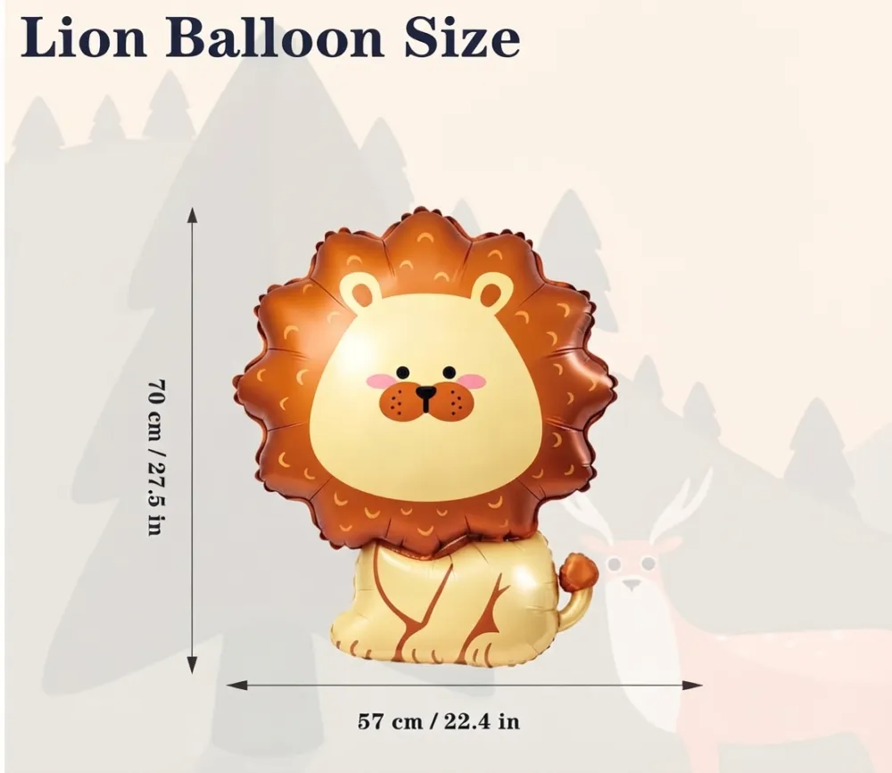 GLOBO METALICO CON FORMA DE LEON DE ESTILO TIERNO