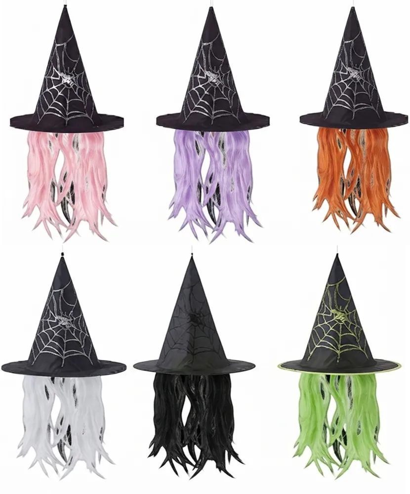 SOMBRERO DE BRUJA CON PELUCA GUI-1483