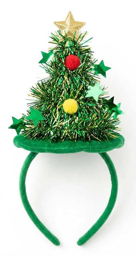 DIADEMA ARBOL VERDE CON LUZ SD-3567 NAVIDAD