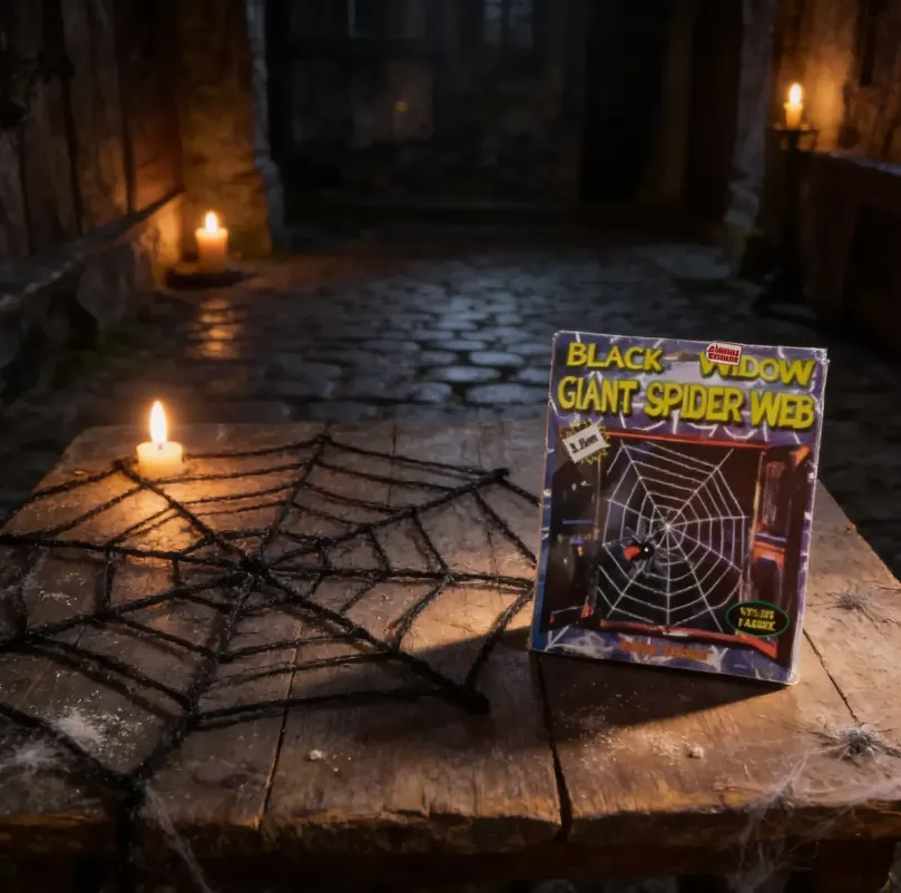 TELARAÑA BLANCA O NEGRA GIGANTE DE TERCIOPELO HALLOWEEN