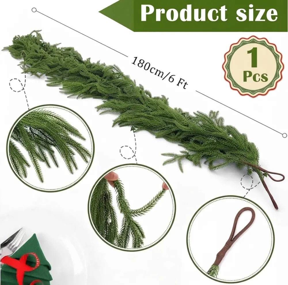  GUIRNALDA ARTIFICIAL DE PINO NORFOLK - 180CM 