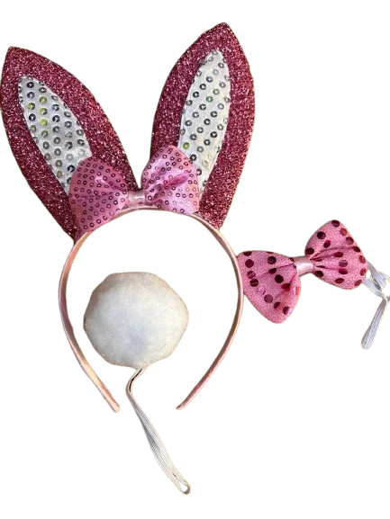 SET DE CONEJITA SENCILLO CON LENTEJUELAS ROSITA PFM-24551 PFM-22592