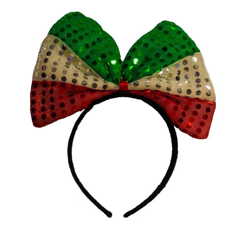 Foto 2 de DIADEMA MINI TRICOLOR CON LUZ MEXICANO PATRIO CQ-42