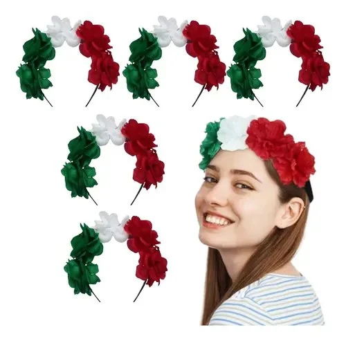 DIADEMA FLORES TRICOLOR MEXICANO PATRIO DMM-D-290 CQ-43