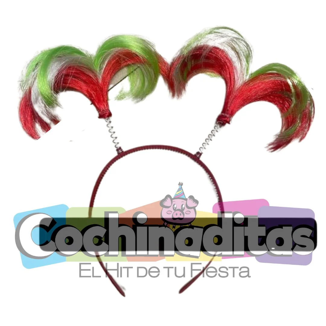 DIADEMA CON CABELLO TRICOLOR MEXICANO PATRIO DMM-D-008