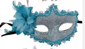 ANTIFAZ CON FLOR A UN LADO Y LENTEJUELASY ENCAJE MJ-364