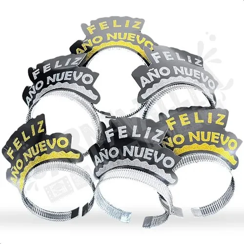 CORONA CARTON FELIZ AÑO NUEVO (6 PZAS) PFM-169917 XN-3 169817 PFM-15992 PFM-35-2 1698-4
