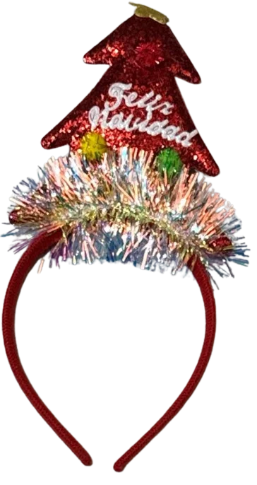 DIADEMA NAVIDAD ARBOL CON ESCACHA ROJO / VERDE M-12031