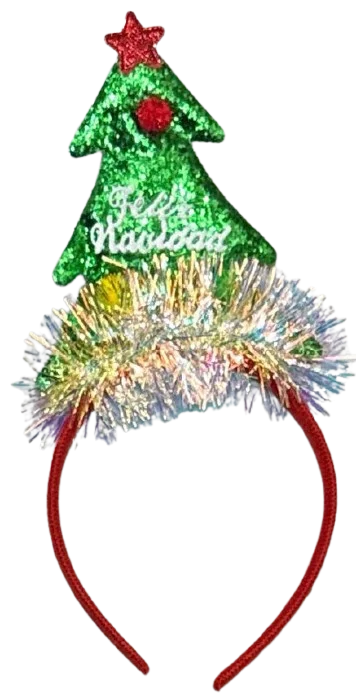 Foto 3 de DIADEMA NAVIDAD ARBOL CON ESCACHA ROJO / VERDE M-12031