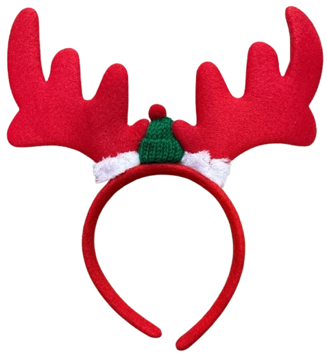 Foto 2 de DIADEMA RENO CON GORRITO ROJO/CAFE NAVIDAD PFM-36 NAVIDAD