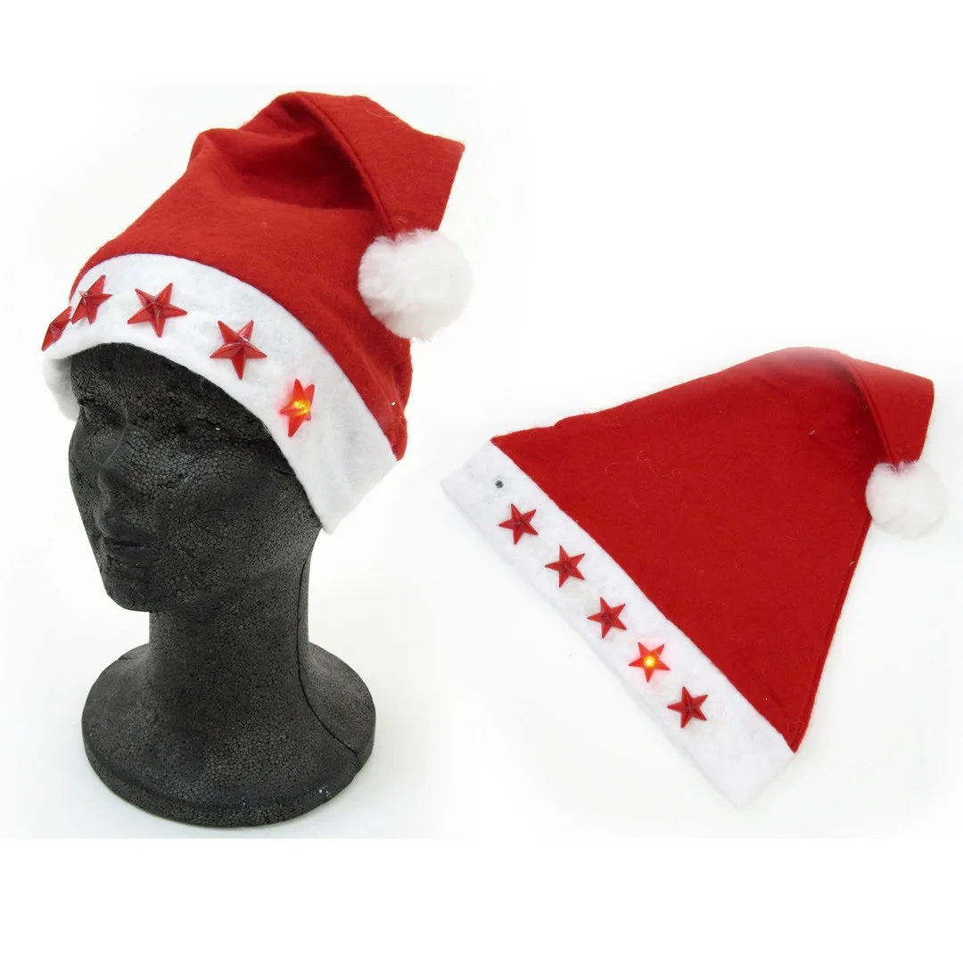 GORRO SANTA ESTRELLITA/FLOR/PINO CON LUZ NAVIDAD FU-27 SD-D30 BT-1072