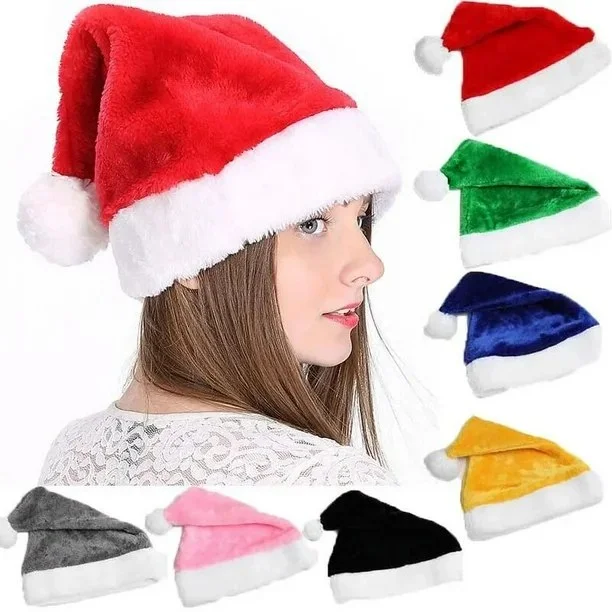 GORRO SANTA GAMUZA SENCILLO ROJO AZUL REY Y ROSA NAVIDAD FU -102 PFM-21-4 