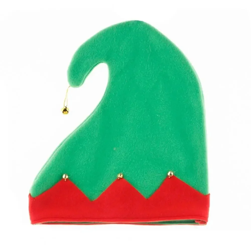 GORRO SANTA DE DUENDE ROJO CON VERDE CON CASCABEL NAVIDAD SS-233