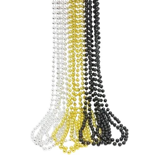 COLLAR MARDI DORADO/PLATA/NEGRO (12 PIEZAS) FU-239