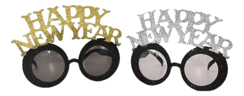 LENTES PLASTICO DIAMANTINA FELIZ AÑO NUEVO 25315 BT-1458 LT-2020-2 PFM25315