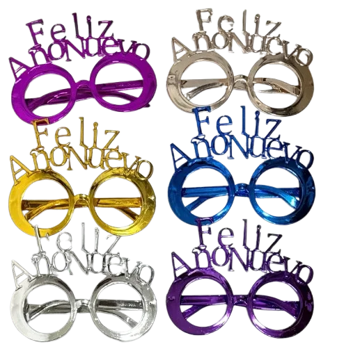 LENTES FELIZ AÑO NUEVO PAQUETE (12 PIEZAS) PFM-354 PFM-21175
