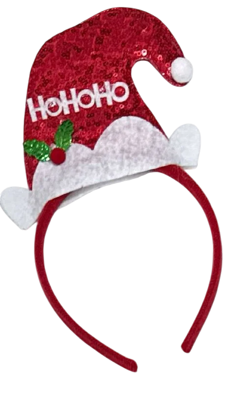 DIADEMA GORRITO DE SANTA CON LENTEJUELA SS230AA PFM-22598 NAVIDAD