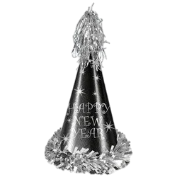 Foto 4 de GORRO CONO HAPPY NEW YEAR Y FELIZ AÑO NUEVO CON ESCARCHA Y ESTRELLITAS Y POMPONES PFM16987 PFM-16984 PFM-16989 PFM-16983 PFM-16982