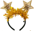 DIADEMA ESCARCHA CON ESTRELLA AMBOS LADOS FELIZ AÑO NUEVO SD-5379