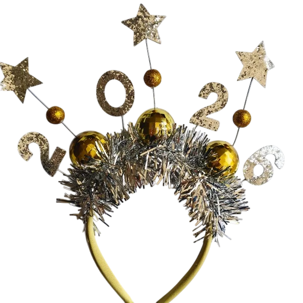 DIADEMA 2026 CON ESTRELLA BOLITA Y ESCARCHA XN-806