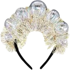 DIADEMA BOLA DISCO CON ESCARCHA CON LUZ SD-5385