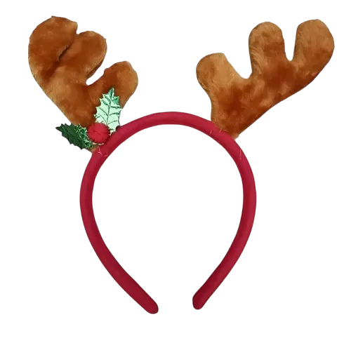 DIADEMA RENO CAFE PELUCHE NAVIDAD SD-3574