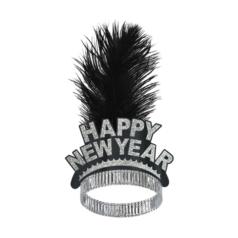 CORONA CON PLUMA HAPPY NEW YEAR BT-1383