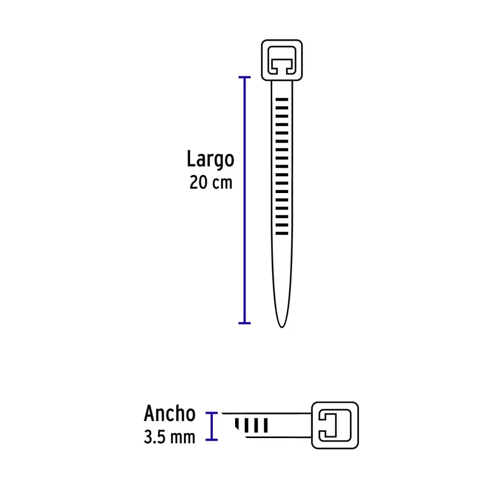 Foto 2 de CINCHOS 20 CM 3.5 MM 18KG COD 44304