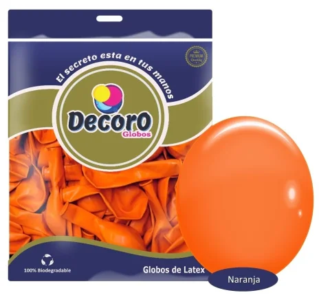 DECORO  Y6 - NARANJA 12"X100 PZAS 