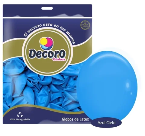 DECORO  Y10 - AZUL CIELO 12"X100 PZAS 