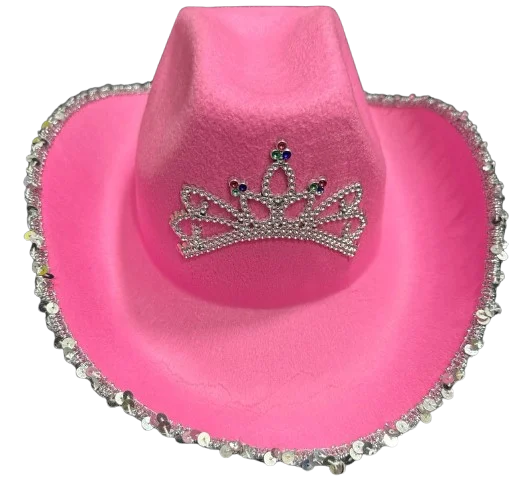 Foto 2 de SOMBRERO TEJANO BORDE DE LENTEJUELAS Y BORDE PLUMAS CON CORONA SBR186 PFM-15731 PFM-15732 PFM-12183