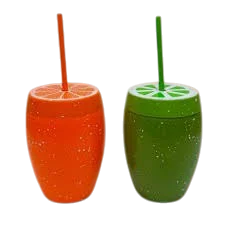 VASO PLASTICO NARANJA/LIMON PFM-CUP-10