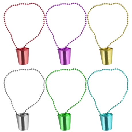 COLLAR MARDI VASO LISO SHOT CLLR-01 BT-PT333 12 PIEZAS