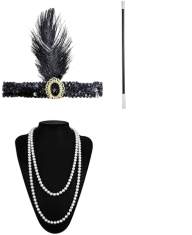SET CHARLESTON DIADEMA COLLAR Y PIPA CABARET TZ-14
