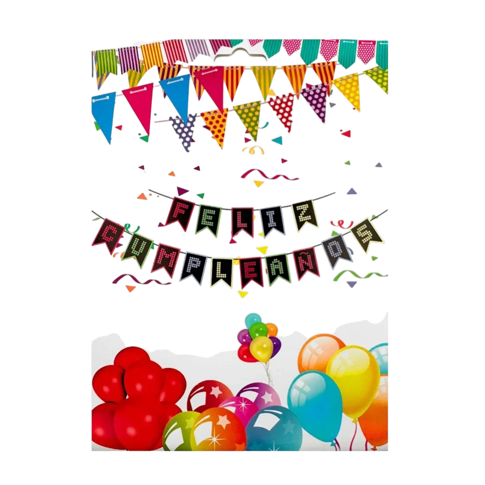BANDERINES FELIZ CUMPLEAÑOS NEON BT-726