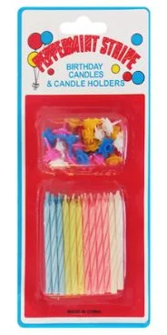 VELAS DE PALITO SENCILLA COLORES 24 PZAS 