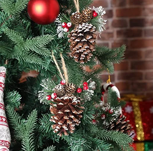 ADORNO NAVIDAD PARA ARBOLITO FLOR CON PINO  43217 43216