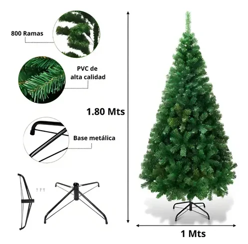 ARBOL/PINO DE NAVIDAD SENCILLO 1.80 MTS 62381 
