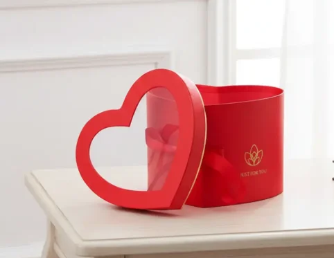 CAJA CORAZON MEDIANO TAPA TRANSPARENTE LOU-5763-1 AMOR